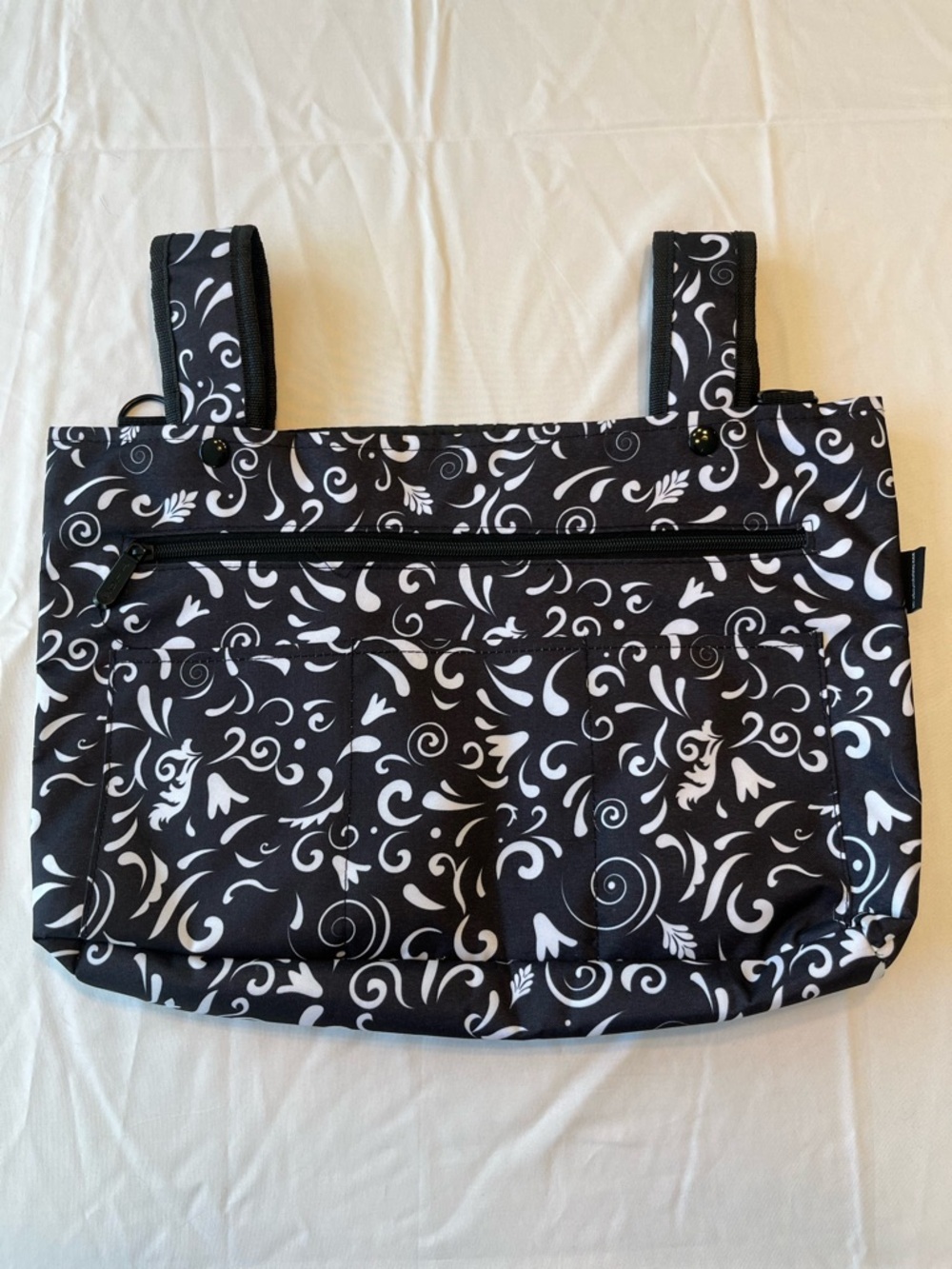 Two Lumps of Sugar Snapster Tote Bag Walker Stroller Organizer Black White